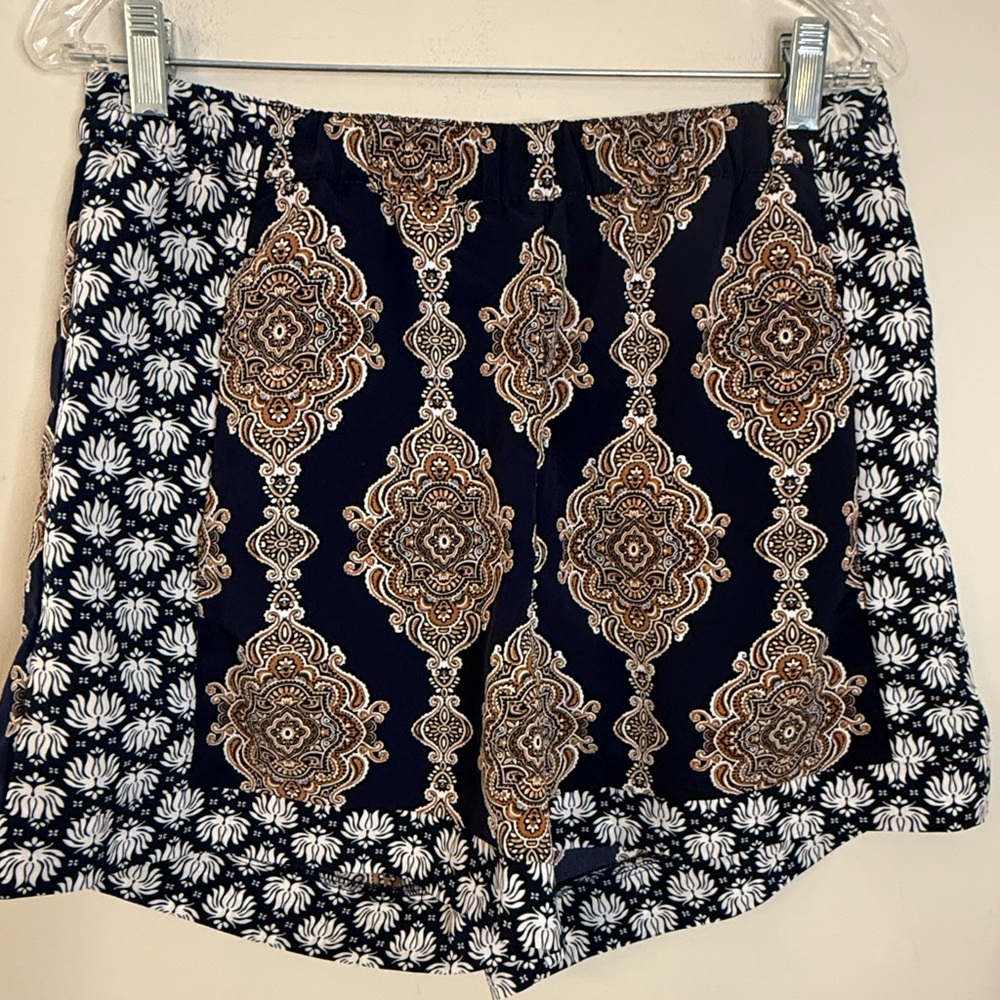 Conscious Ornate boho patchwork shorts unique front pockets SZ 10